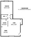 1Bedroom 1Bathroom