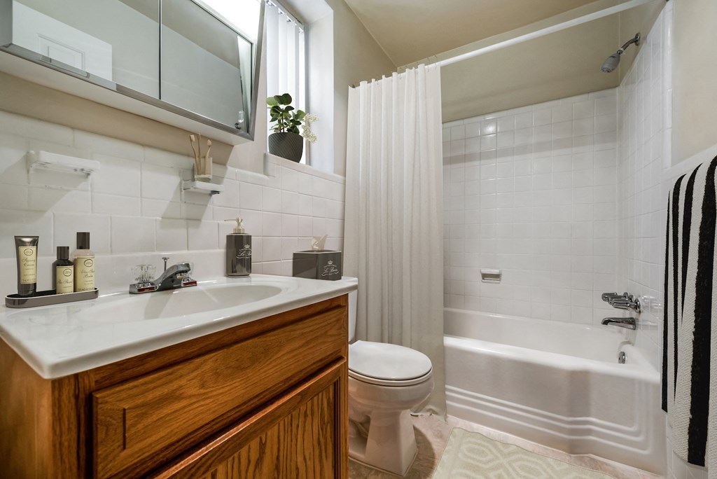 a bathroom with a sink and a toilet and a shower