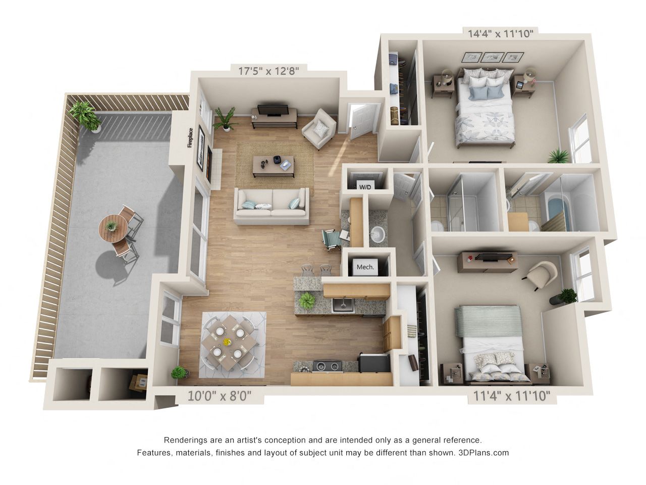 Two Bedroom-Two Bath