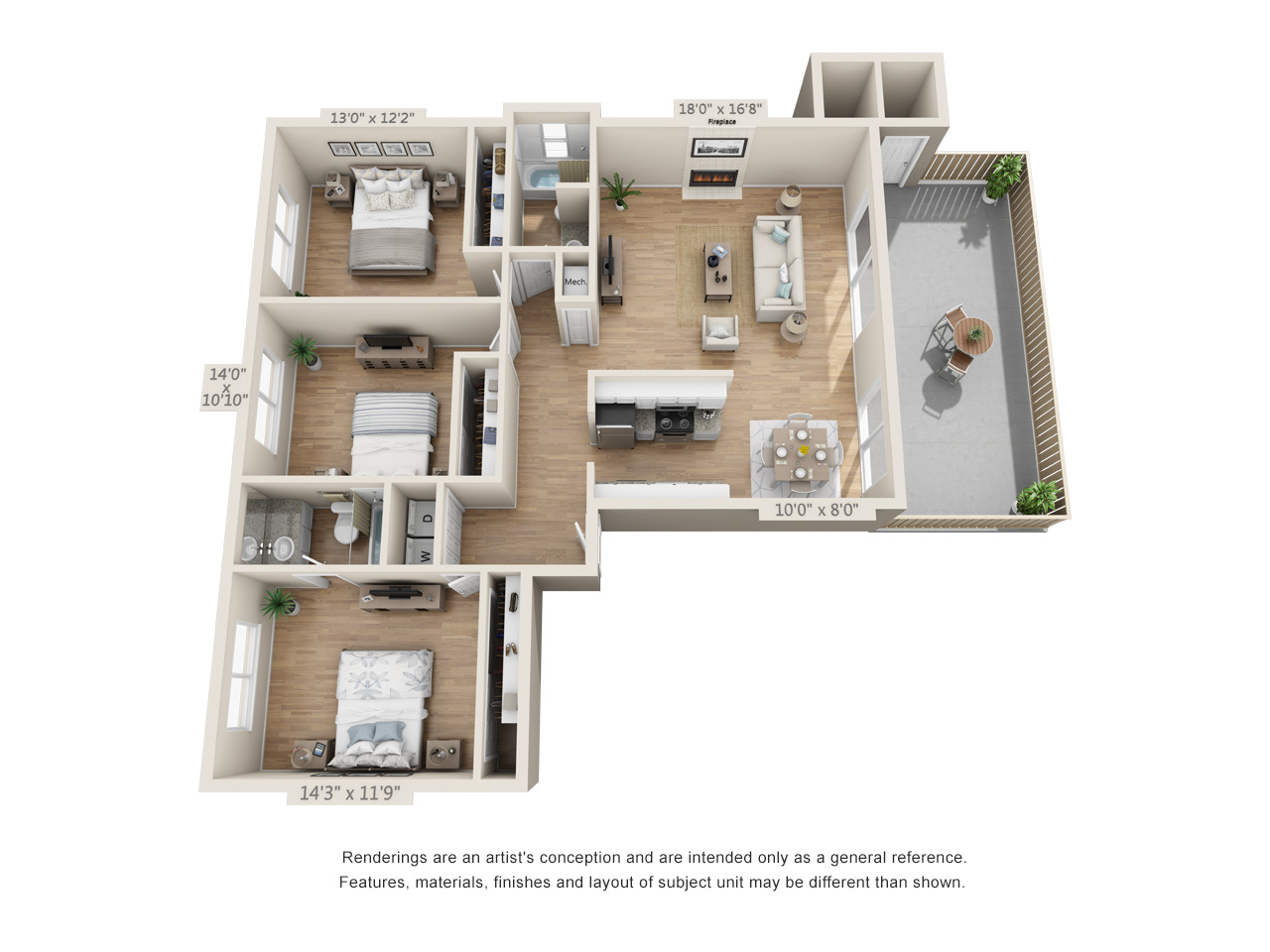 Three Bedroom F