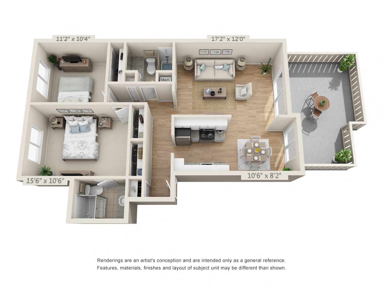 Two Bedroom-Two Bath