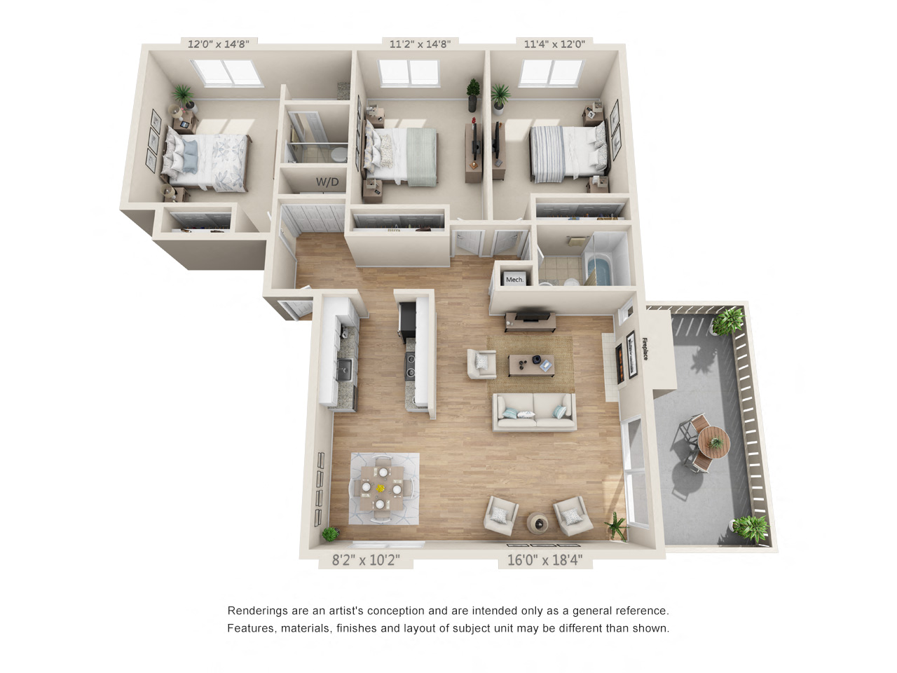 Three Bedroom-Two Bath