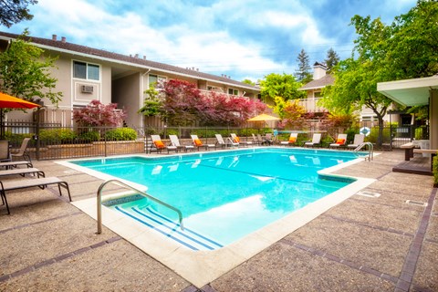 the swimming pool at our apartments