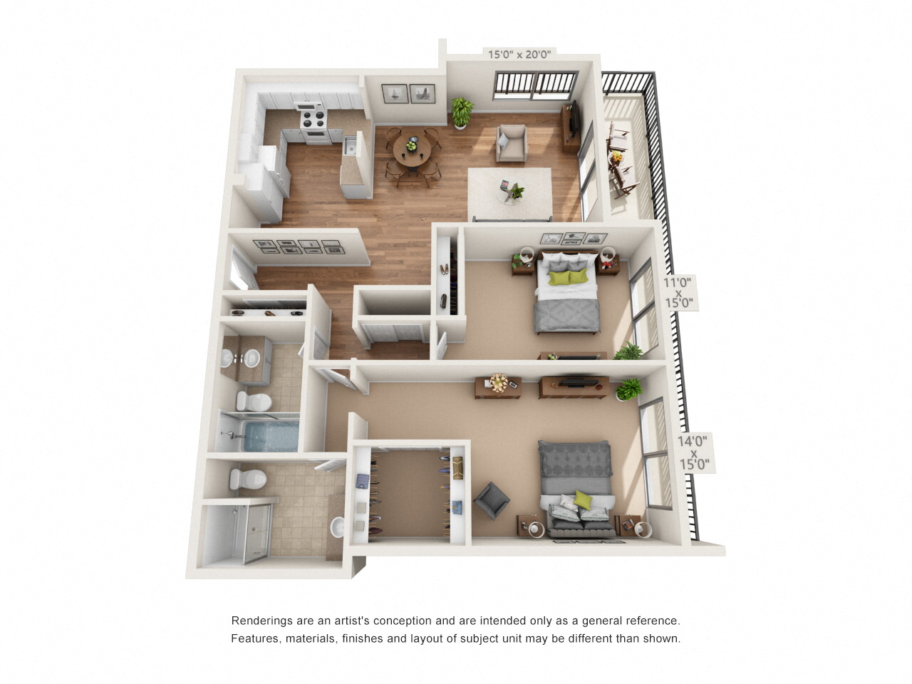 Two Bedroom-Two Bath