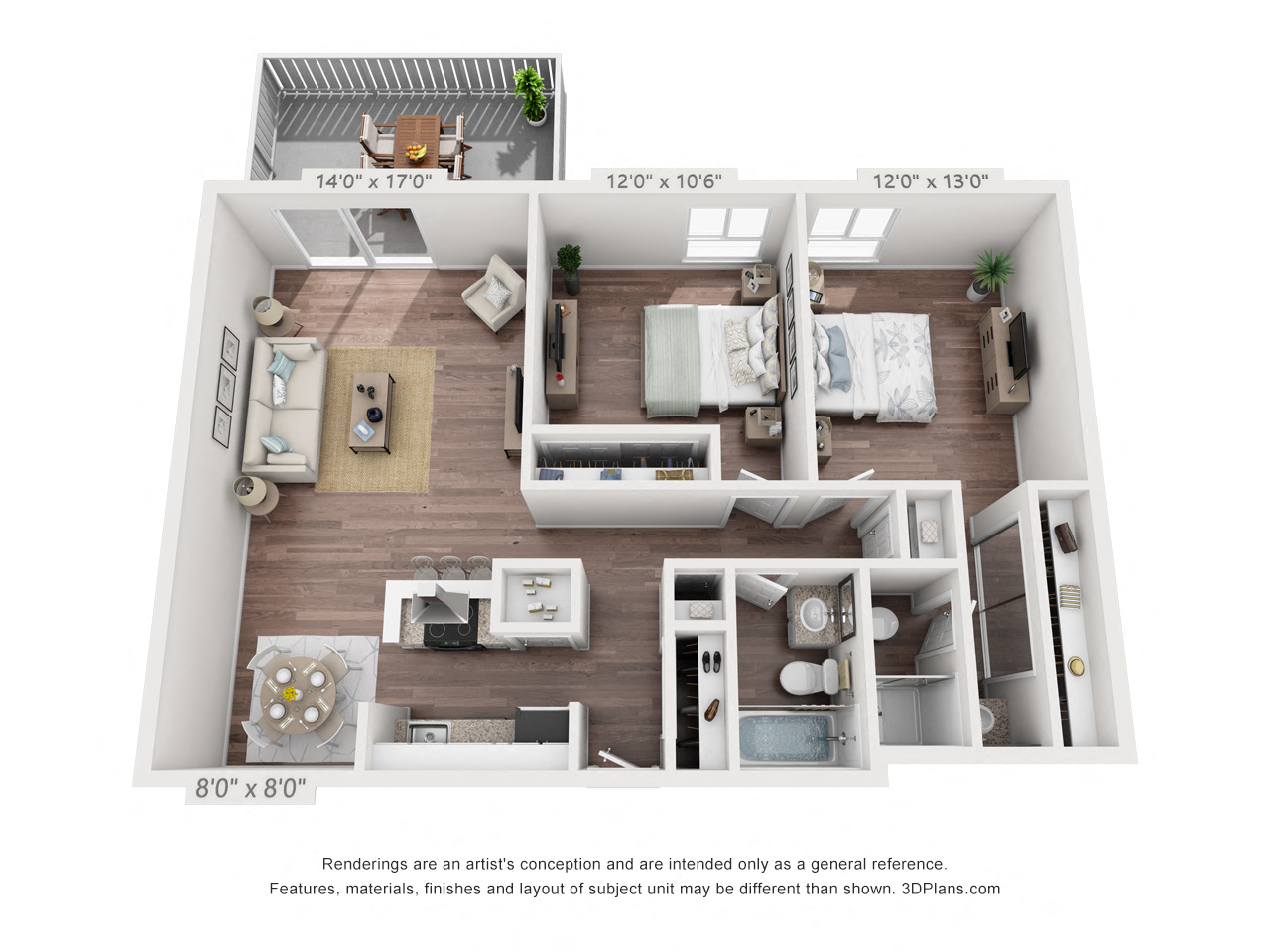 Two Bedroom-Two Bath