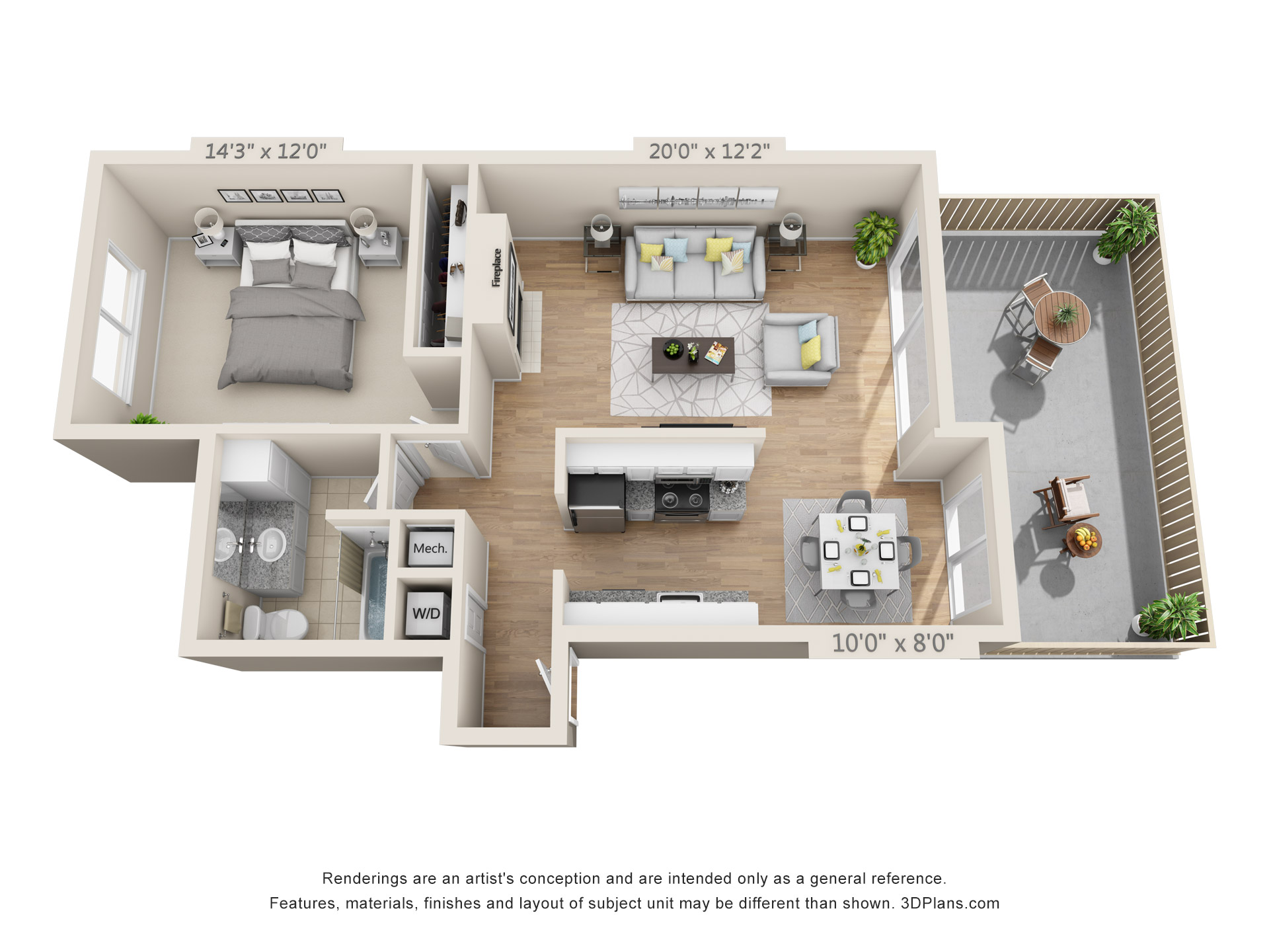 One Bedroom- One Bathroom C