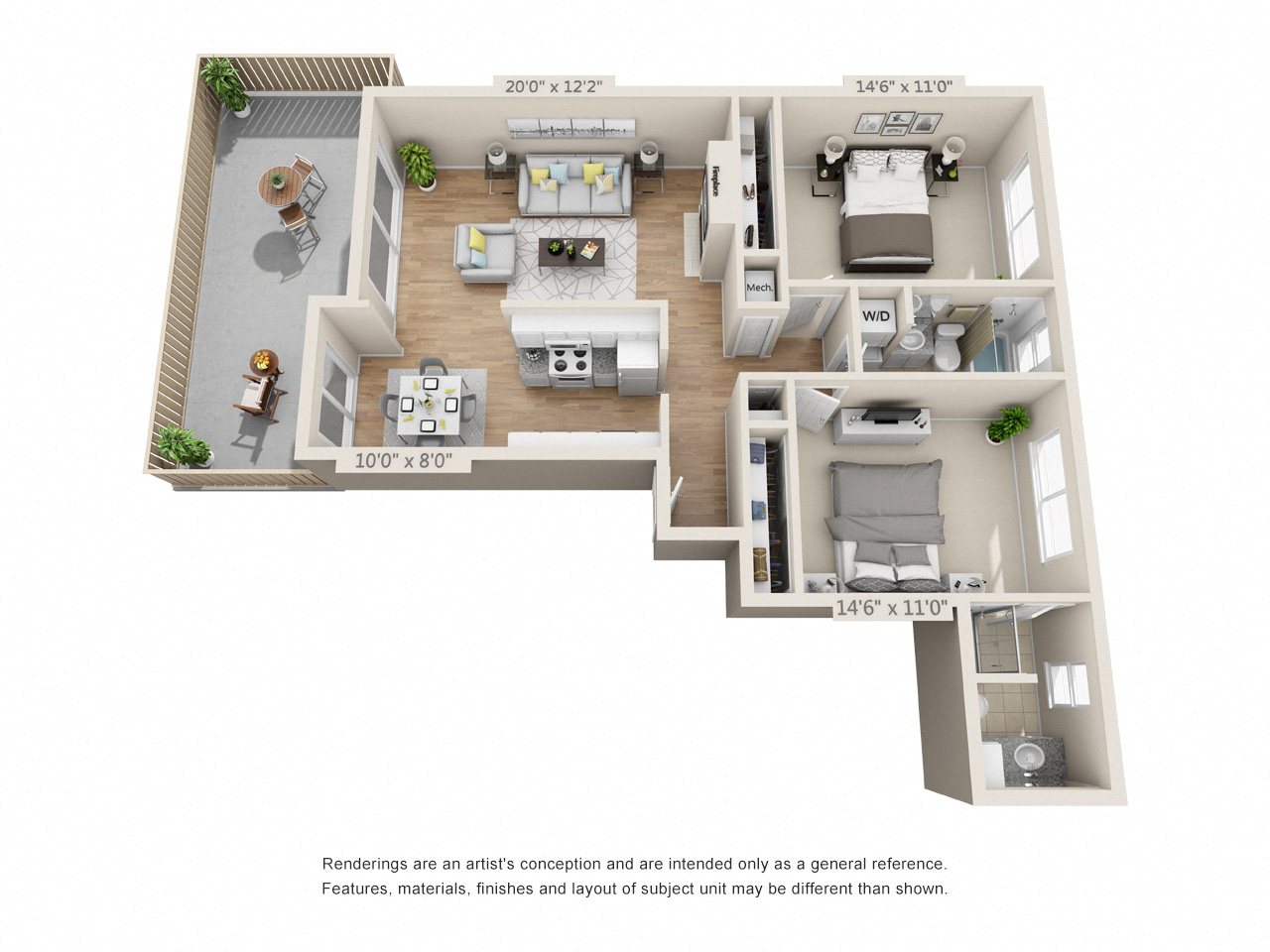 Two Bedroom-Two Bath