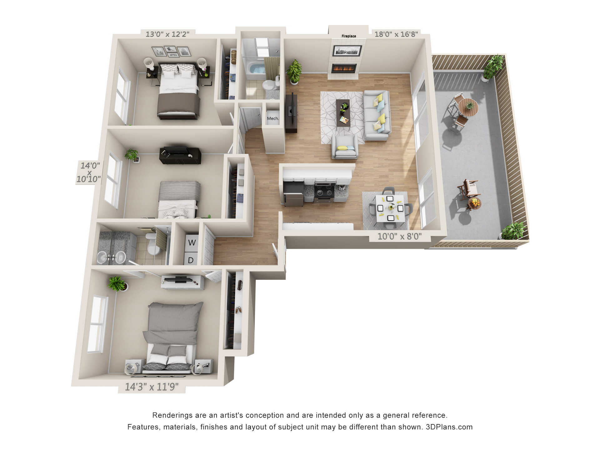 Three Bedroom-Two Bath