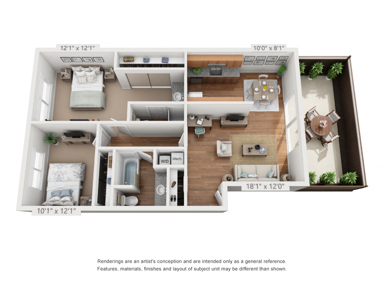 Two Bedroom-Two Bath