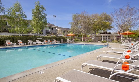 the swimming pool at our crossings apartments