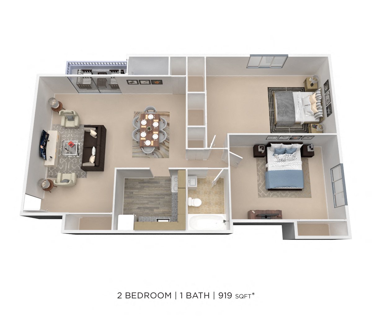 Two Bedroom - 919 sqft