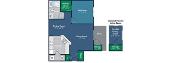 1 bedroom 1 bathroom 723 Square-Foot Amador Floorplan at Abberly Place at White Oak Crossing by HHHunt, Garner, NC 27610