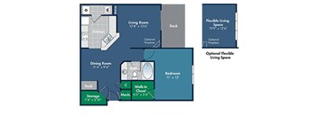 1 bedroom 1 bathroom 841 Square-Foot Avila Floorplan at Abberly Place at White Oak Crossing, Garner by HHHunt, NC