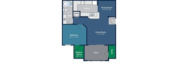 1 bedroom 1 bathroom 712 Square-Foot Oakview Floorplan at Abberly Place at White Oak Crossing by HHHunt, North Carolina, 27610