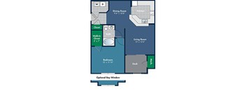 1 bedroom 1 bathroom 792 Square-Foot Provence Floorplan at Abberly Place at White Oak Crossing by HHHunt, Garner, NC 27610