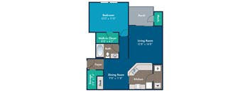1 bedroom 1 bathroom Andover Floor Plan at Abberly Crest Apartment Homes by HHHunt , Maryland, 20653