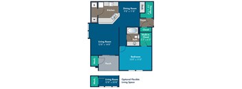 1 bedroom 1 bathroom Bennett Floor Plan at Abberly Crest Apartment Homes by HHHunt, Maryland, 20653