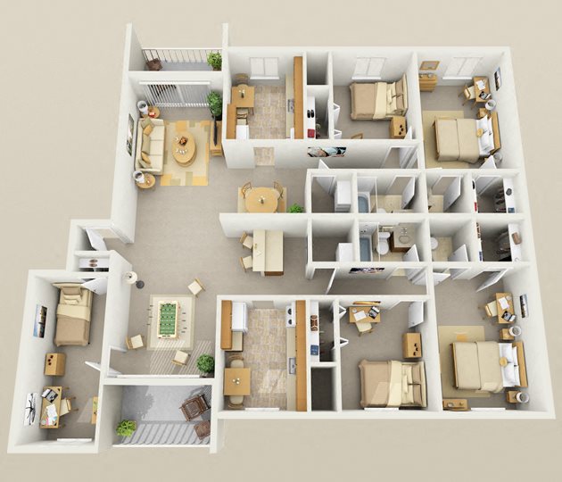 1 2 3 4 5 Bedroom Apartments Foxridge Collegiate