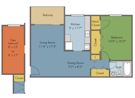 1, 2 & 3 Bedroom Apartments Walden Pond Apartments