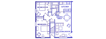 The Spruce Floor Plan with 776 square feet at Pineview Apartments in Clearwater, FL 33755