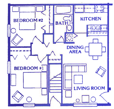 The Spruce Floor Plan with 776 square feet at Pineview Apartments in Clearwater, FL 33755