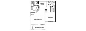 The Boulevard, 678-858 sq. ft. Floor Plan at Mainstreet Apartments, Clearwater, FL 33756