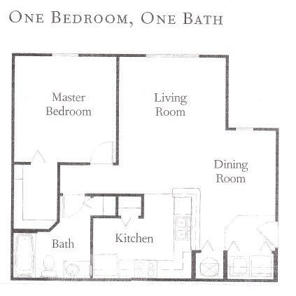 1x1 Floor Plan 1