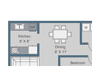3x2 Standard Floor Plan 3x2 Standard Floor Plan at Sterling Bluff Apartments, Savannah, 31406