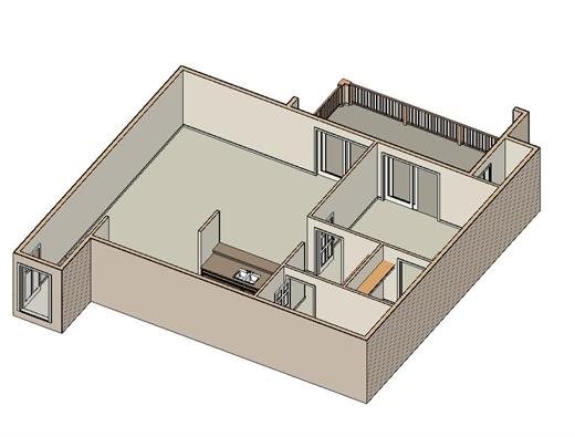 1x1 Floor Plan 2