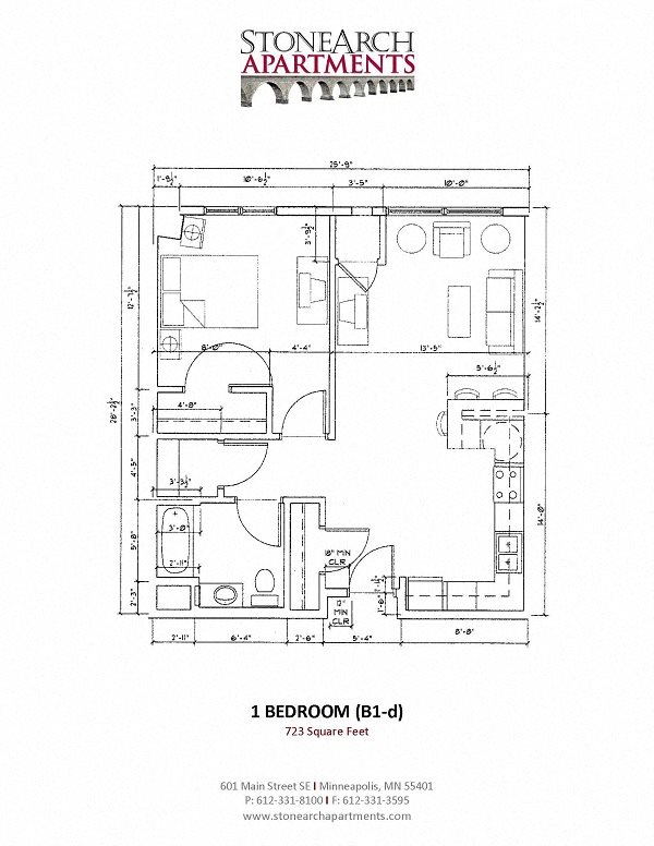 1x1 Floor Plan 7