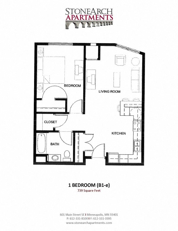 1x1 Floor Plan 8