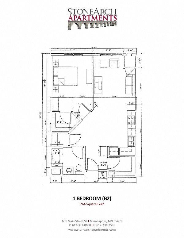 1x1 Floor Plan 9