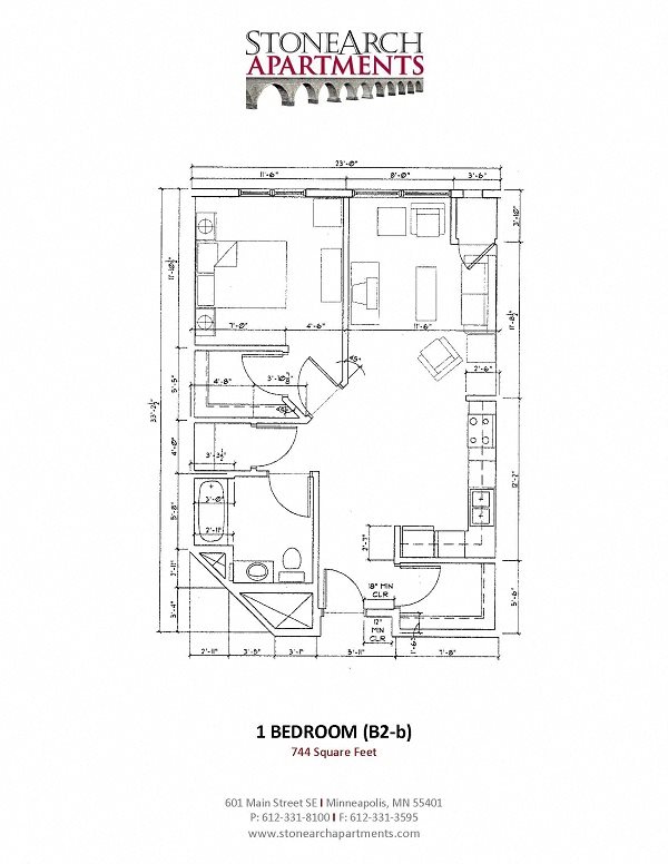 1x1 Floor Plan 10