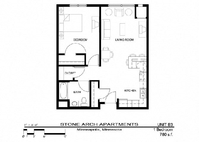 1x1 Floor Plan 11