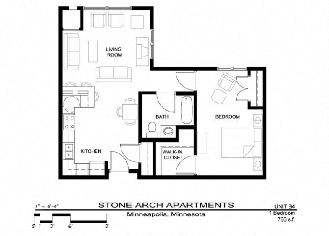 1x1 Floor Plan 12