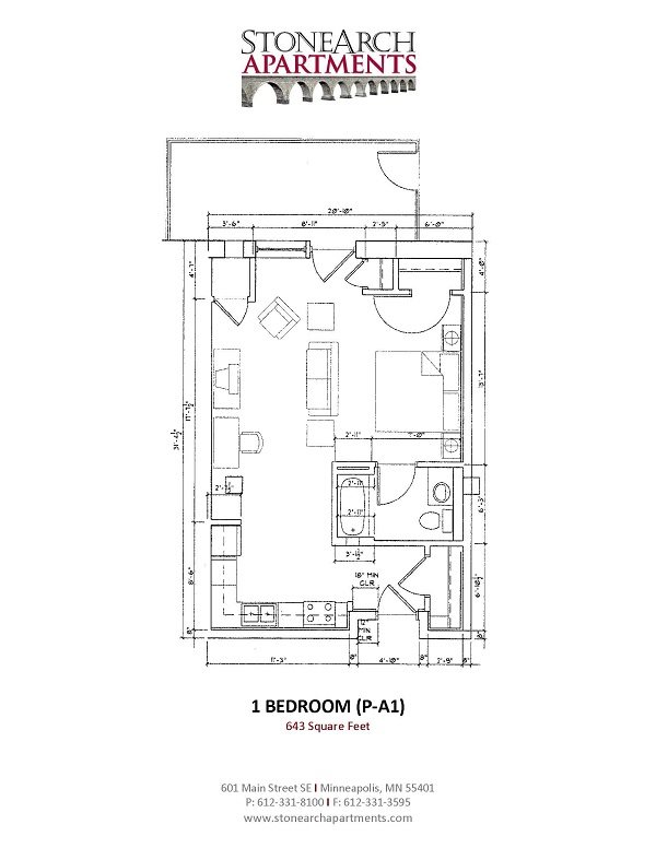 1x1 Floor Plan 28