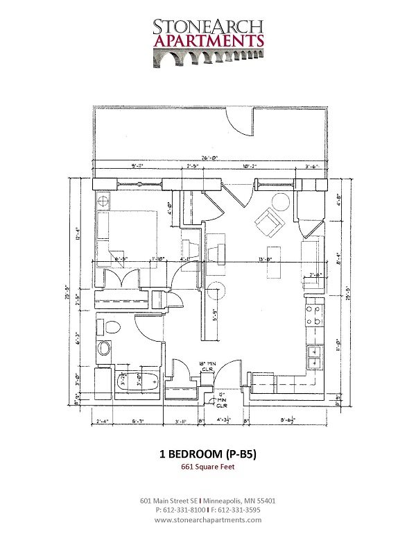 1x1 Floor Plan 29