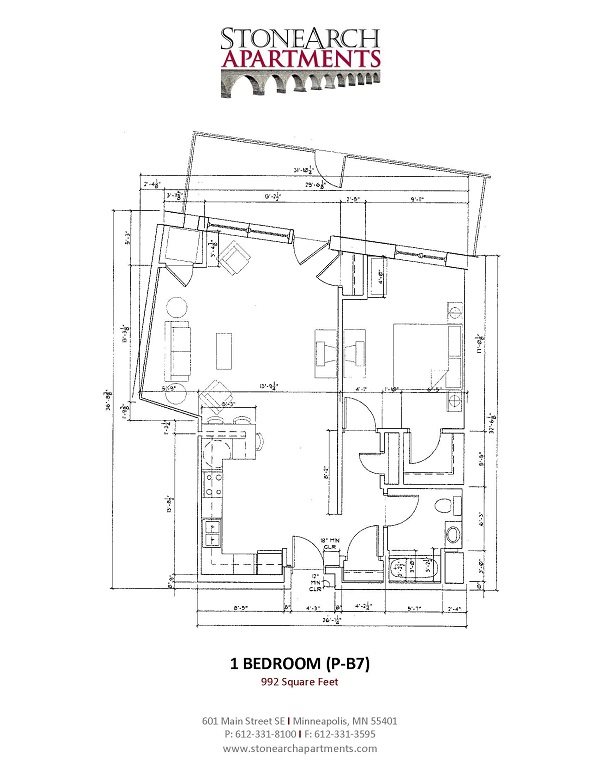 1x1 Floor Plan 32