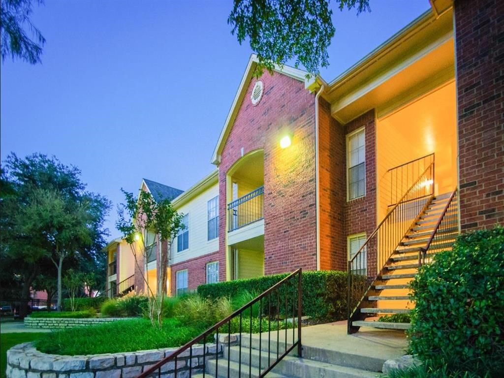 the preserve exterior stairs and buildings at dusk