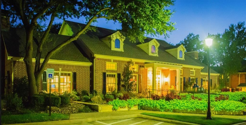 a house is lit up at night