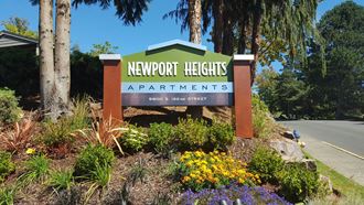 Newport Heights Apartments Monument Sign in Tukwila, Washington