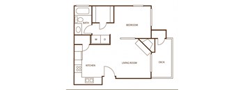 Our Apartment studio floor plan at Newport Heights Apartment in Tukwila Washington