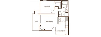 Our Apartment 1 bedroom, 1 bath floor plan at Newport Heights Apartment in Tukwila Washington