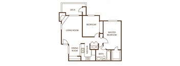 Our Apartment 2 bedrooms, 1 bath floor plan at Newport Heights Apartment in Tukwila Washington