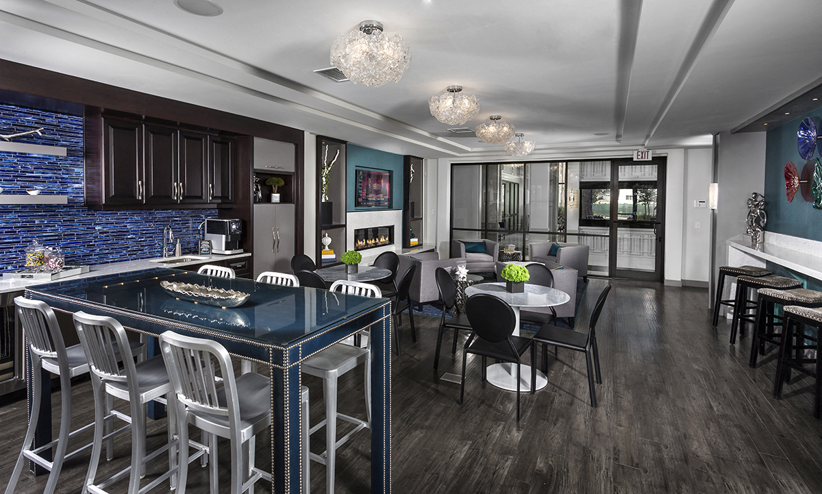 a rendering of a living room with a kitchen and dining area