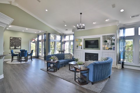 A living room with a fireplace and a couch.