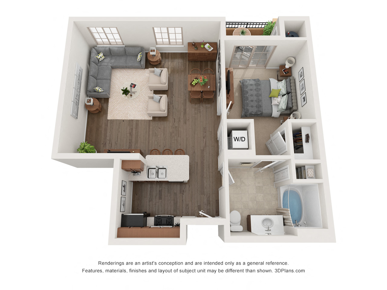 One Bedroom D - Phase 1