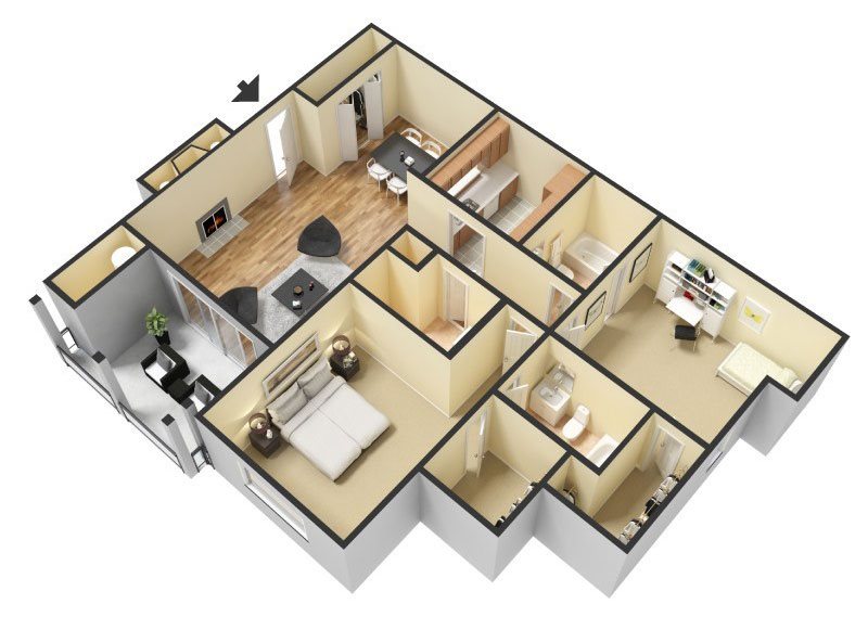 Two Bedroom Floor Plan 2