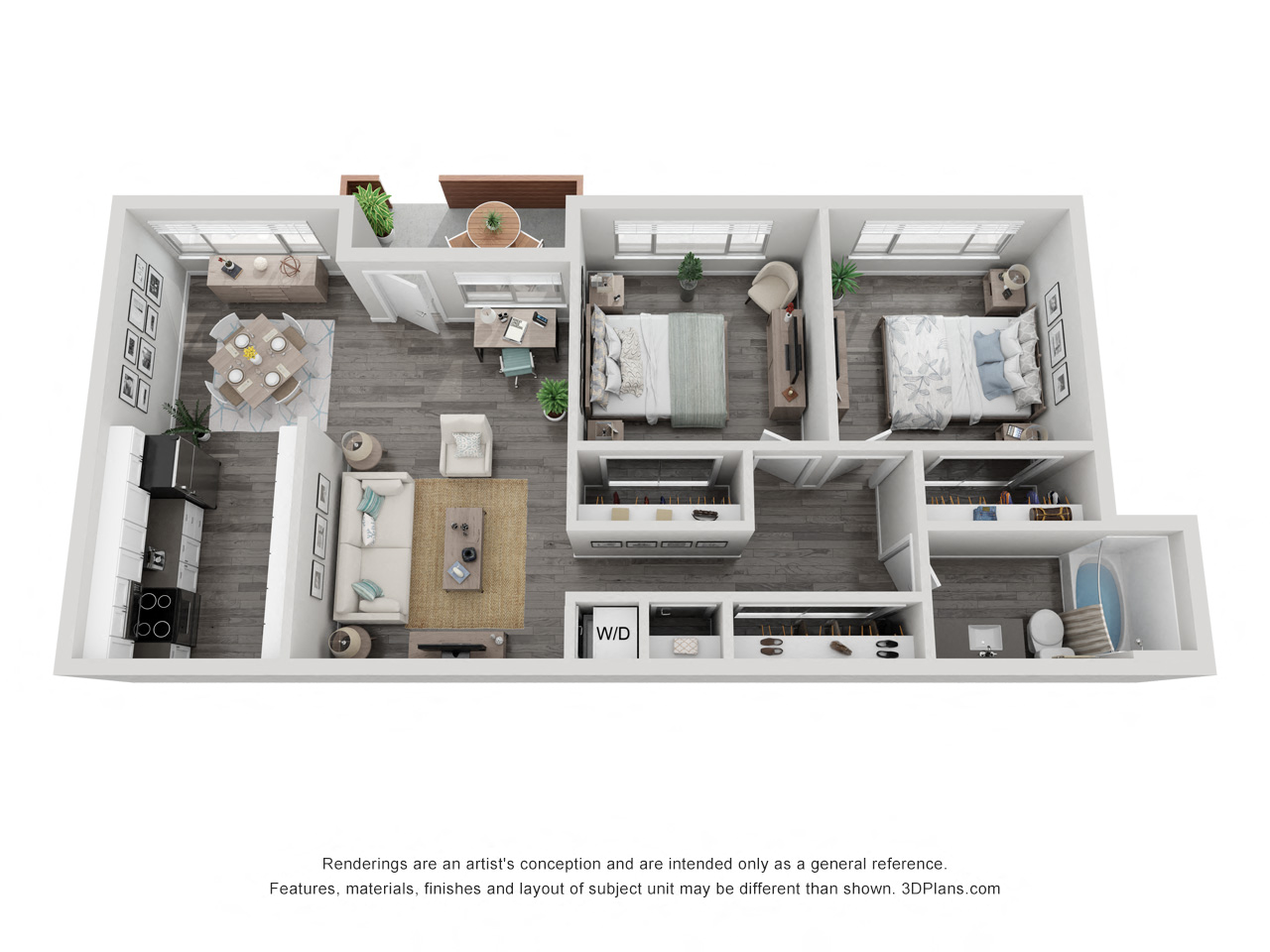 Two Bedroom One Bath C