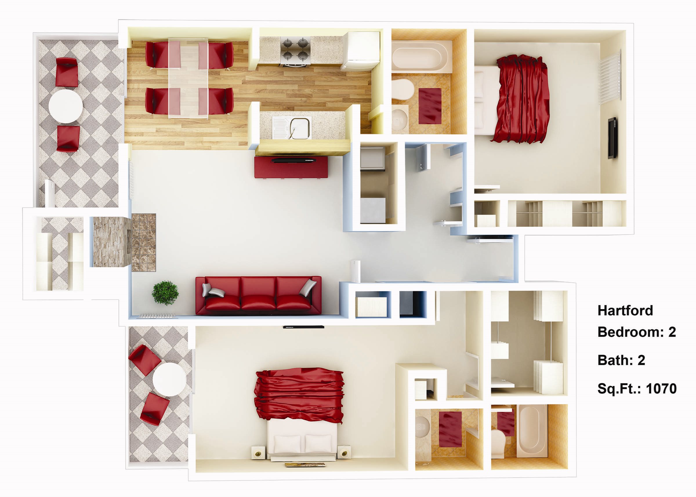 1070 sq. ft. Magnolia Floor Plan 6